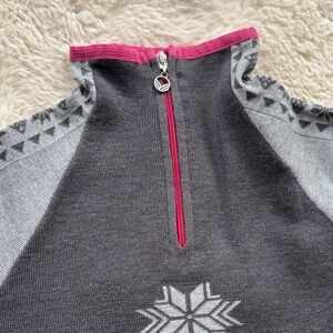 Dale of Norway Gray and Pink Turtleneck Sweater